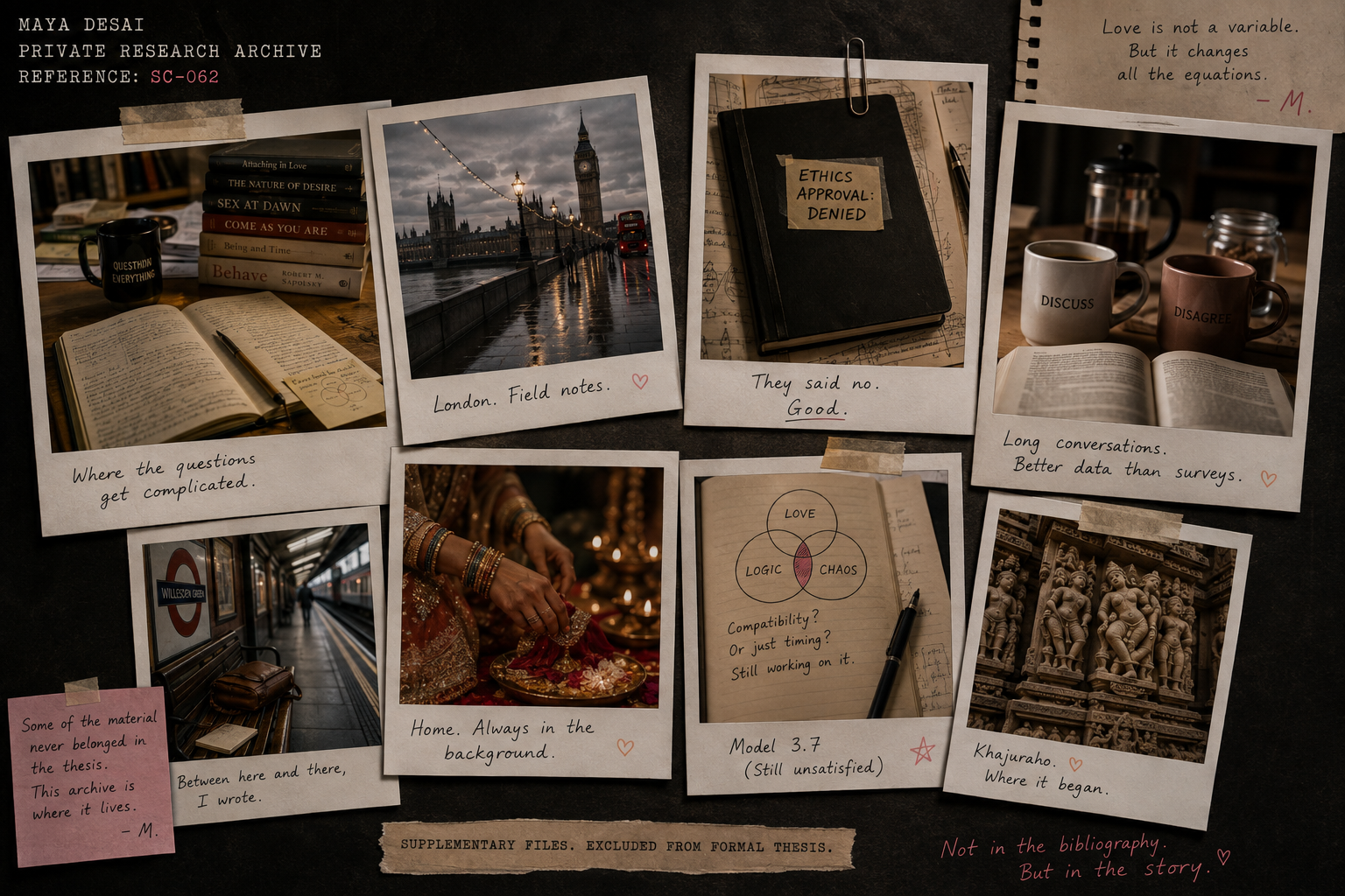Maya Desai private research archive collage